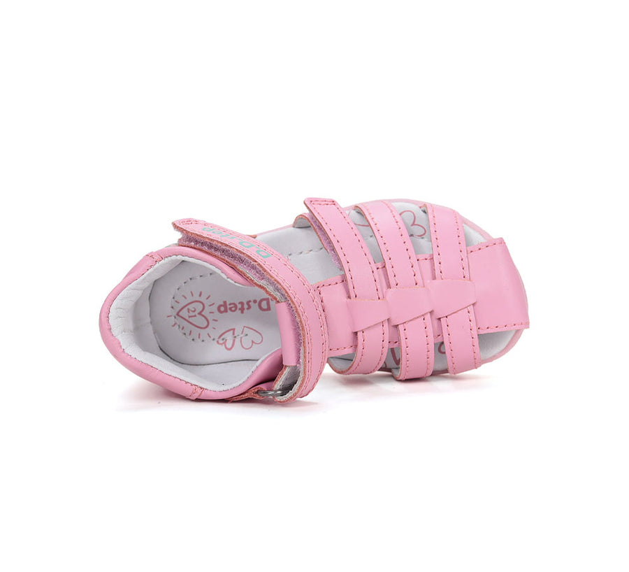 D.D.step girls barefoot leather sandals/Daisy Pink (G111-61400B)