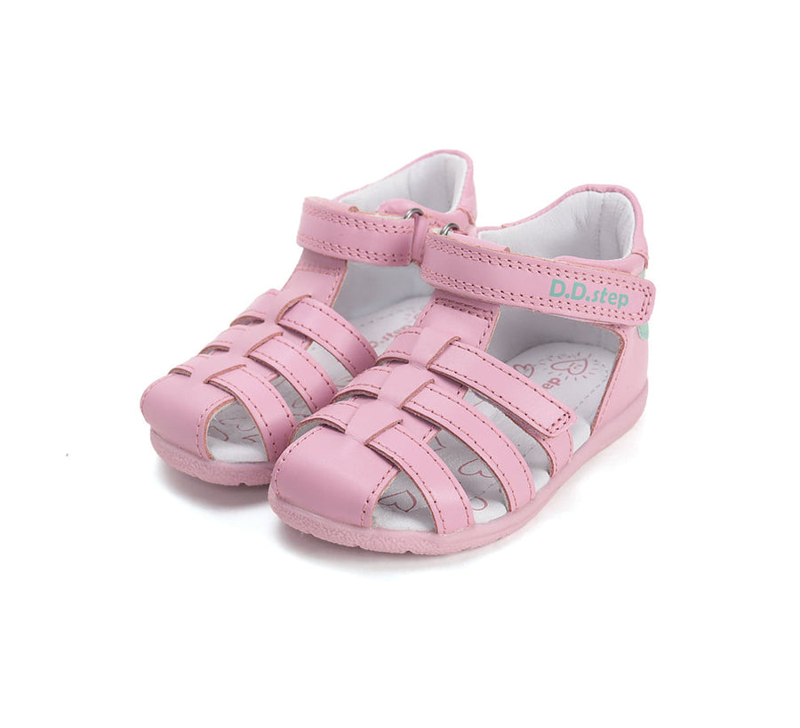 D.D.step girls barefoot leather sandals/Daisy Pink (G111-61400B)