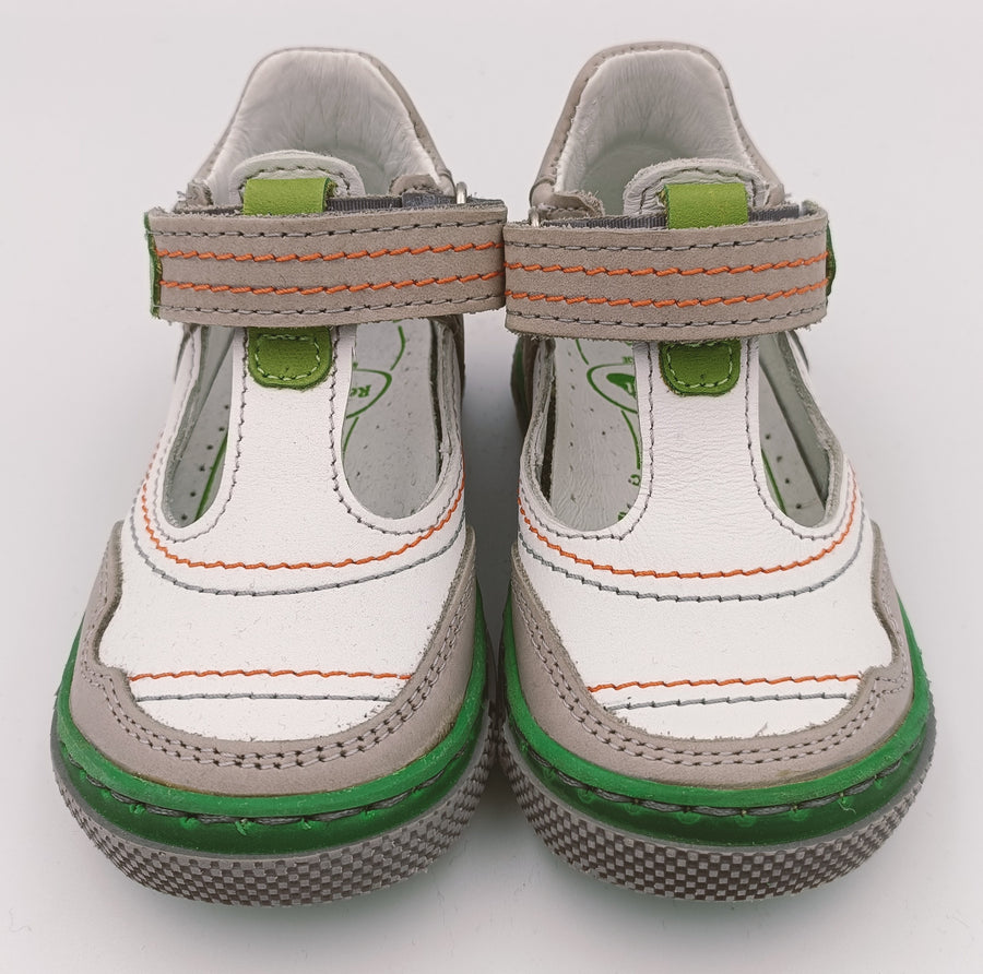 RenBut Boys leather sandals in White/Green_3845.jpg