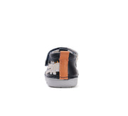 D.D.step boys leather/ barefoot/ first steps sandals/Black/Crocodile (H066-51978A)