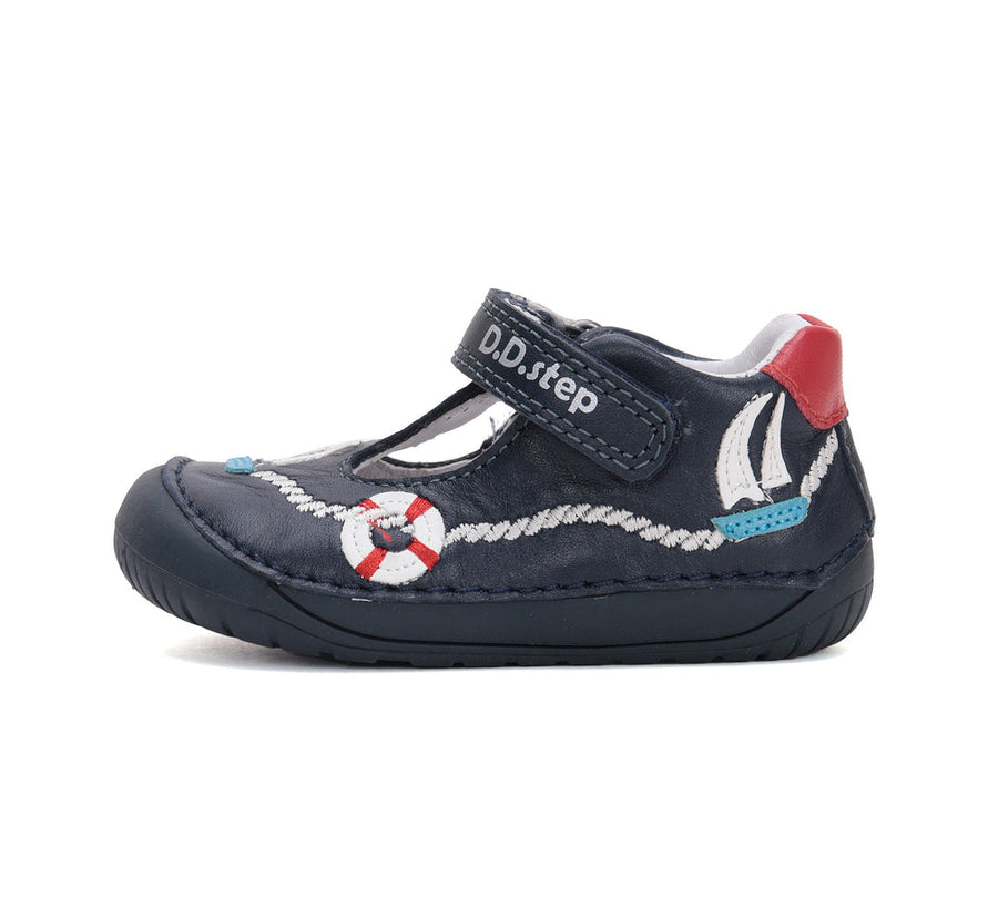 D.D.step boys leather/ barefoot/ first steps sandals/Black (H070-51434)