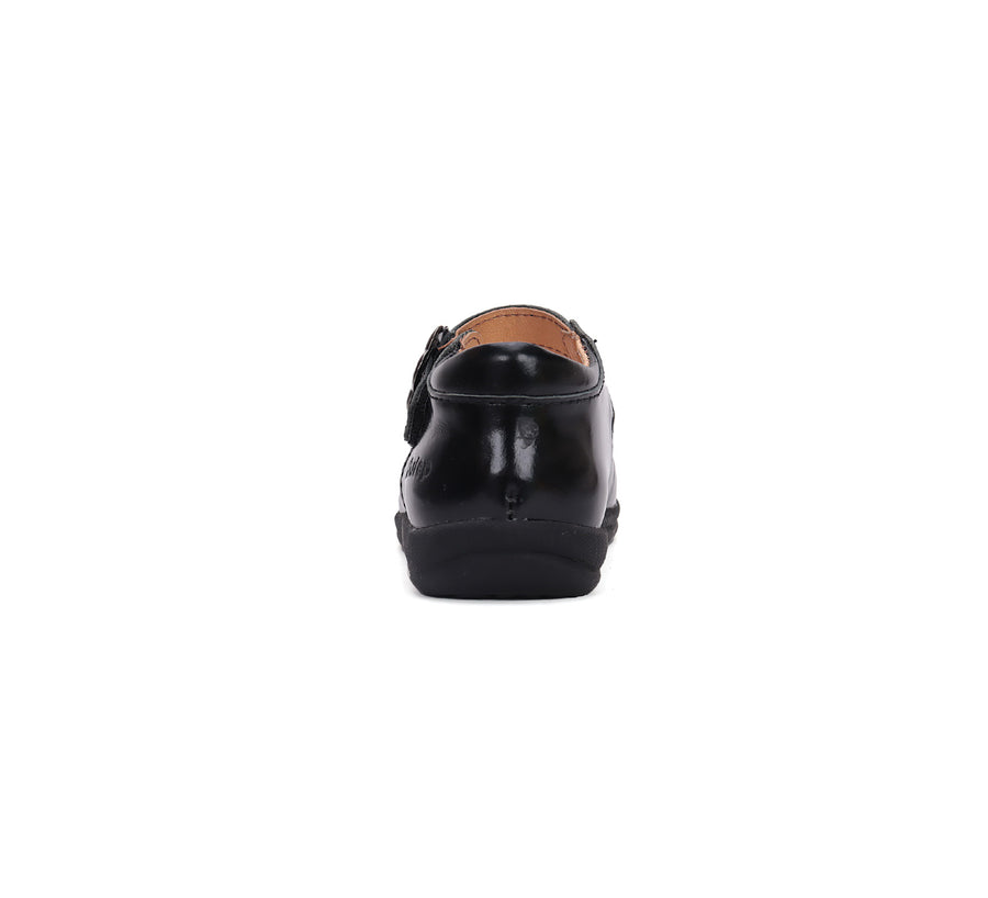 D.D.step girls leather/ school ballerinas/ Black H072-42587