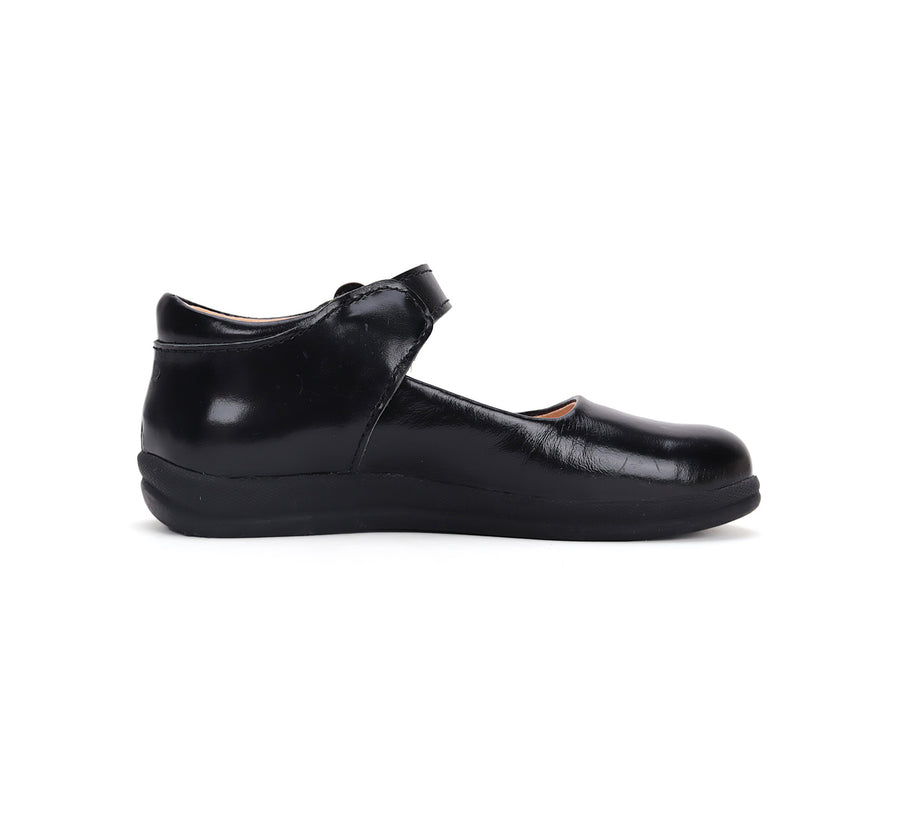 D.D.step girls leather/ school ballerinas/ Black H072-42587