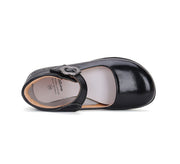 D.D.step girls leather/ school ballerinas/ Black H072-42587