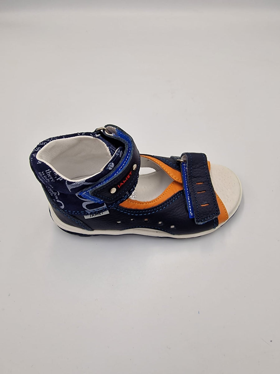 Jamet boys sandal with arch support Orange/Navy/112