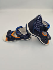 Jamet boys sandal with arch support Orange/Navy/112