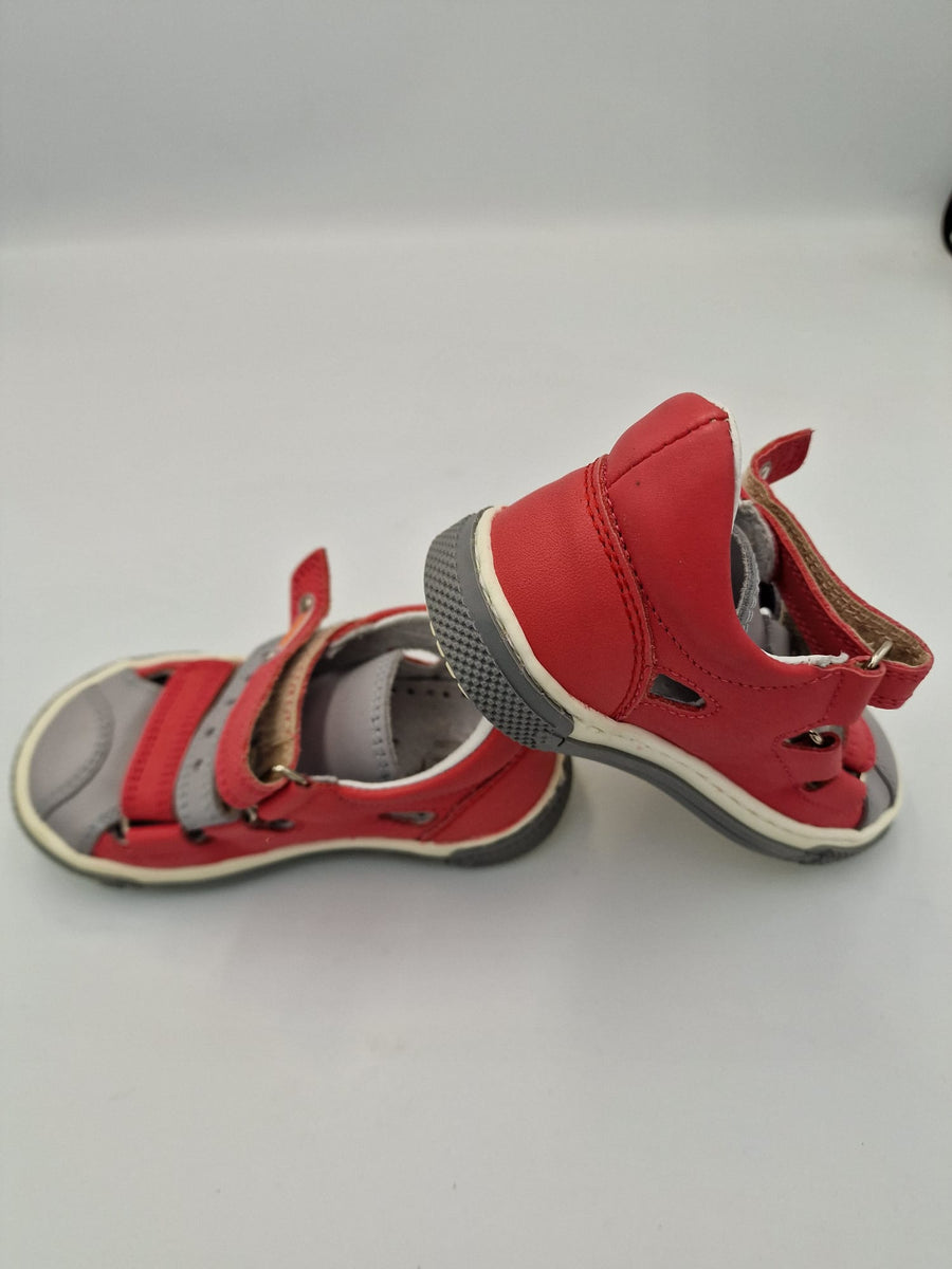 Jamet boys closed toesandal with arch support Red /Grey/114