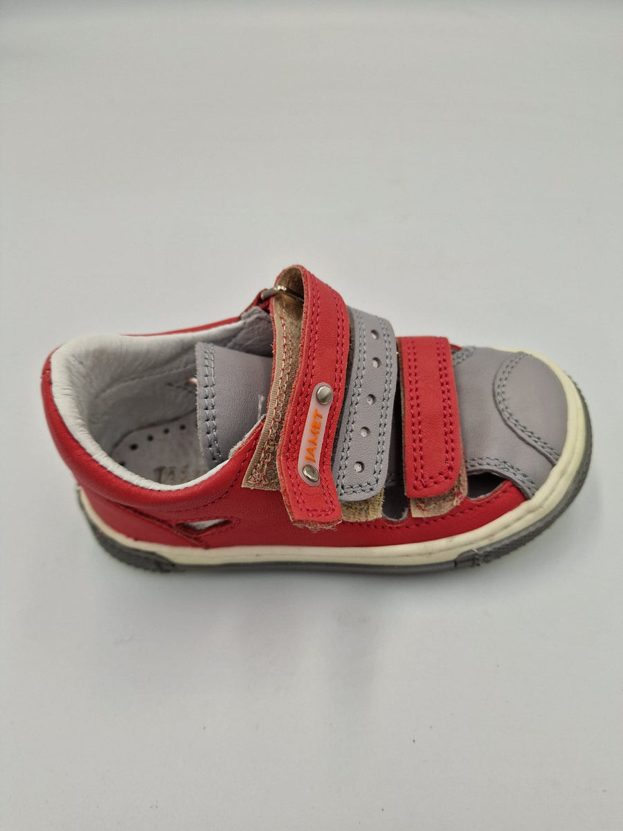 Jamet boys closed toesandal with arch support Red /Grey/114