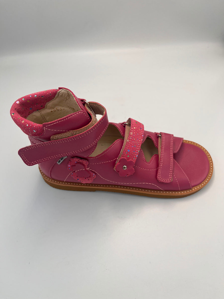 Ani But - WITH A RIGID HEEL WITH VELCRO STRAPS AND THOMAS HEEL - Pink 244/JAGODA