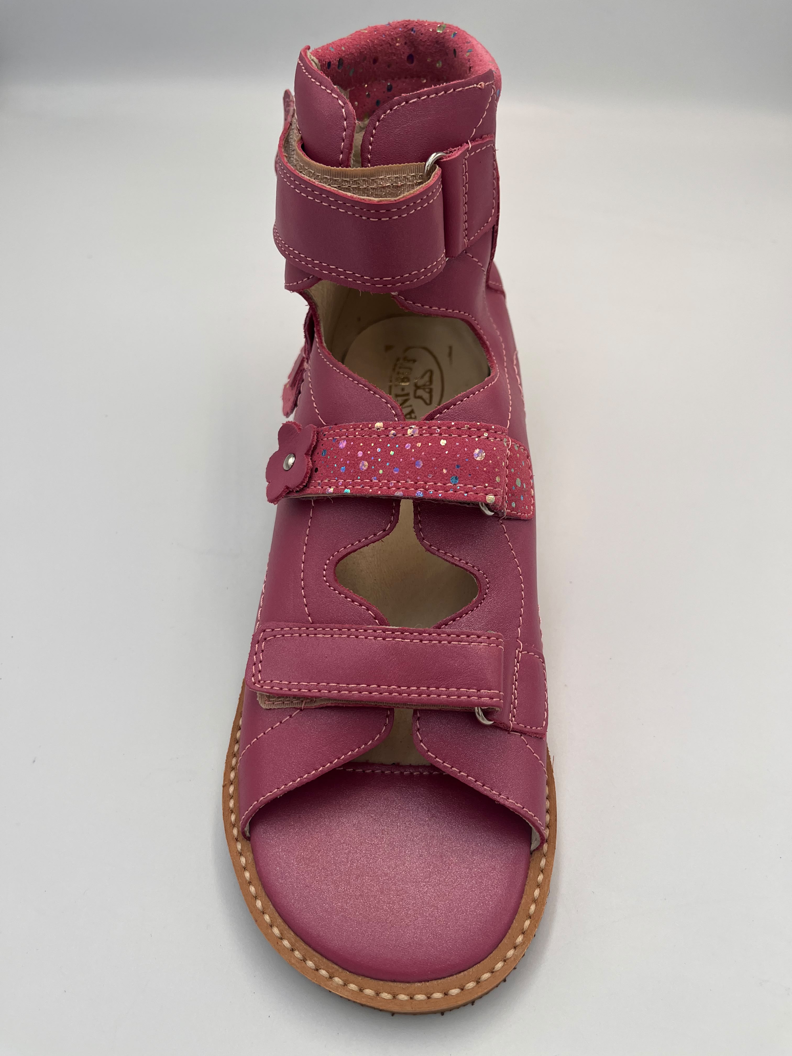 Ani But - WITH A RIGID HEEL WITH VELCRO STRAPS AND THOMAS HEEL - Pink 244/JAGODA
