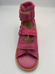 Ani But - WITH A RIGID HEEL WITH VELCRO STRAPS AND THOMAS HEEL - Pink 244/JAGODA