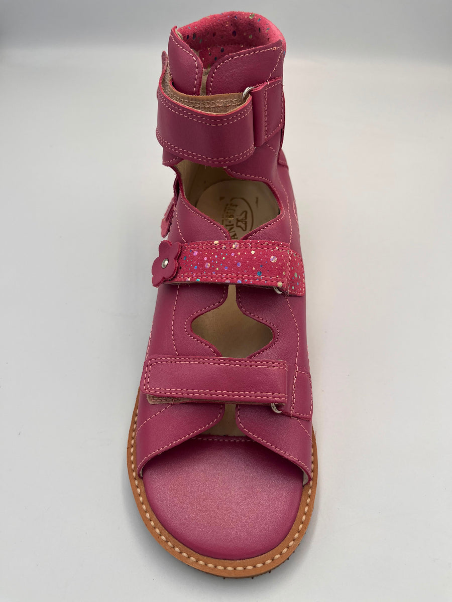 Ani But - WITH A RIGID HEEL WITH VELCRO STRAPS AND THOMAS HEEL - Pink 244/JAGODA