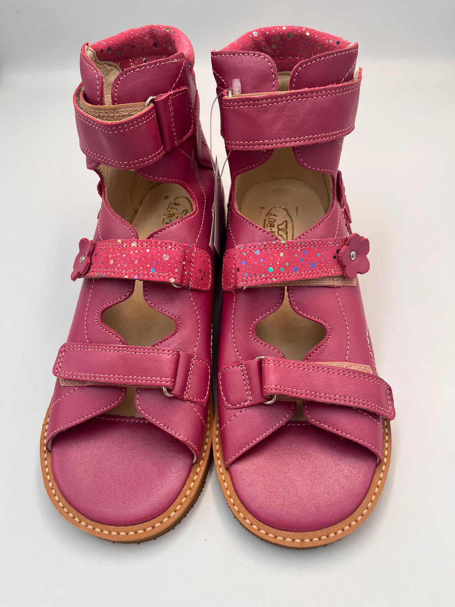 Ani But - WITH A RIGID HEEL WITH VELCRO STRAPS AND THOMAS HEEL - Pink 244/JAGODA