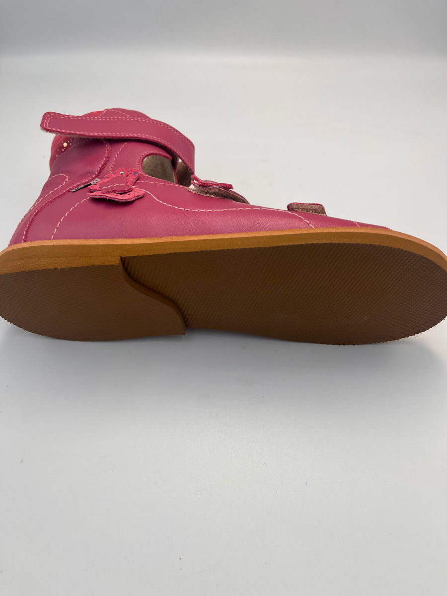 Ani But - WITH A RIGID HEEL WITH VELCRO STRAPS AND THOMAS HEEL - Pink 244/JAGODA
