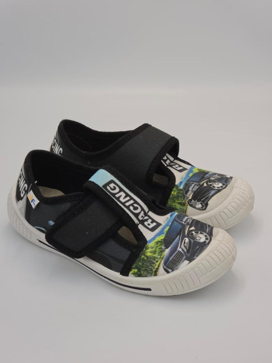 3F Boys Slippers – Black/White