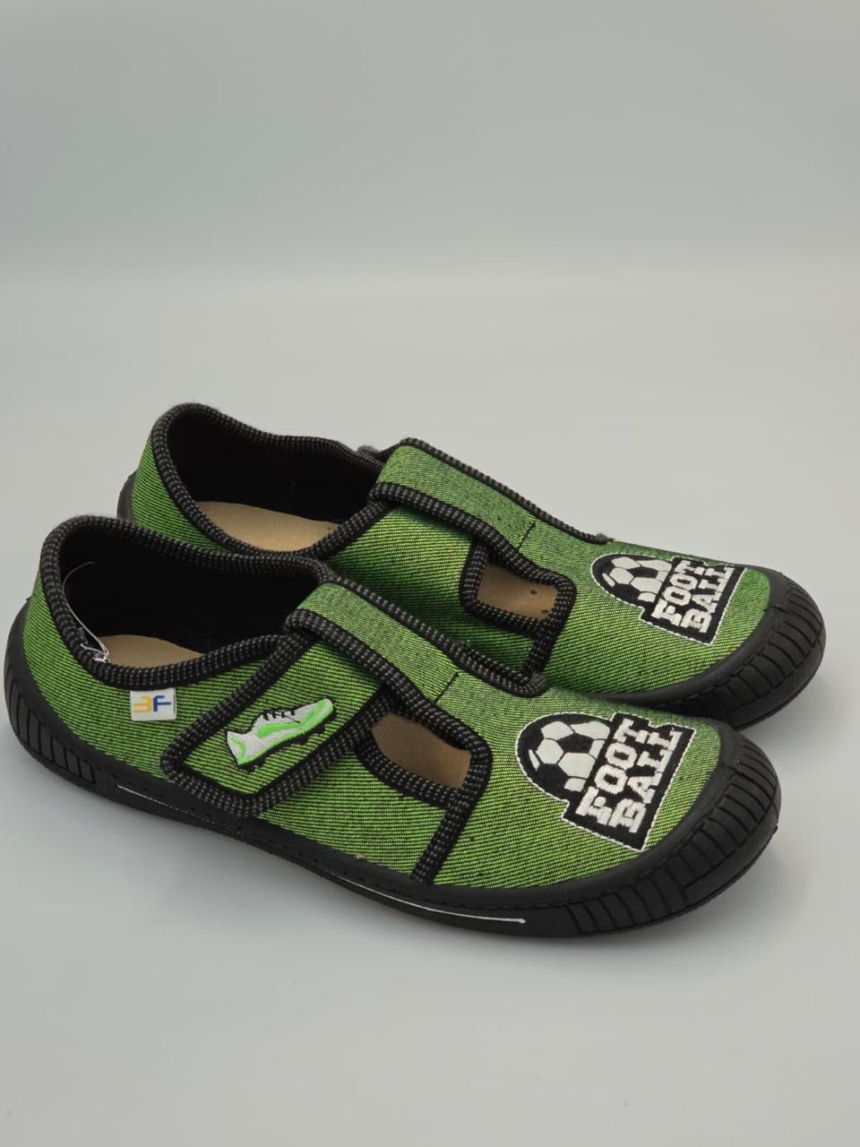 3F Boys Slippers – Green & Black, Football