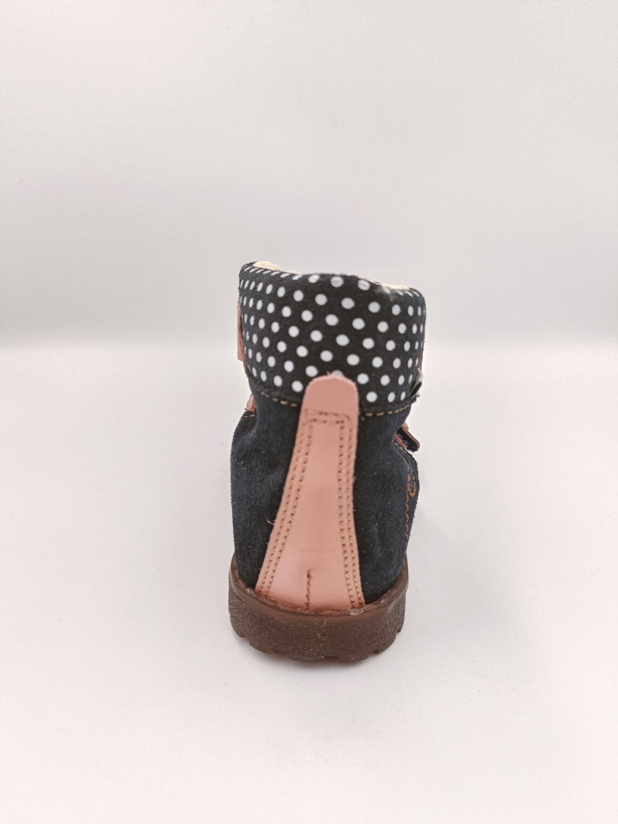 Mrugala PORTO girls orthopedic sandals, colour navy, pink straps