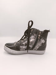 Kornecki girls winter leather boots, colour black - silver /fur inside