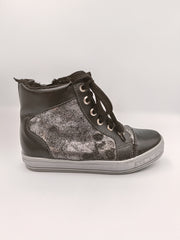 Kornecki girls winter leather boots, colour black - silver /fur inside
