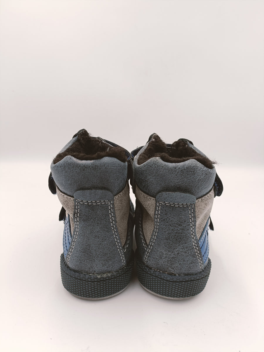 Kornecki boys winter leather boots, colour blue /fur inside