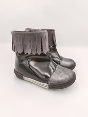 Kornecki girls winter boots with zip, colour black - silver /fur inside