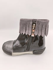 Kornecki girls winter boots with zip, colour black - silver /fur inside