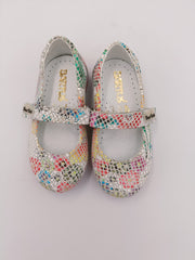 Bartek ballerinas with ARCH SUPPORT / White, flower 124P