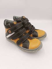 Gaspar boys leather boots with ARCH SUPPORT /Yellow, black 102/06