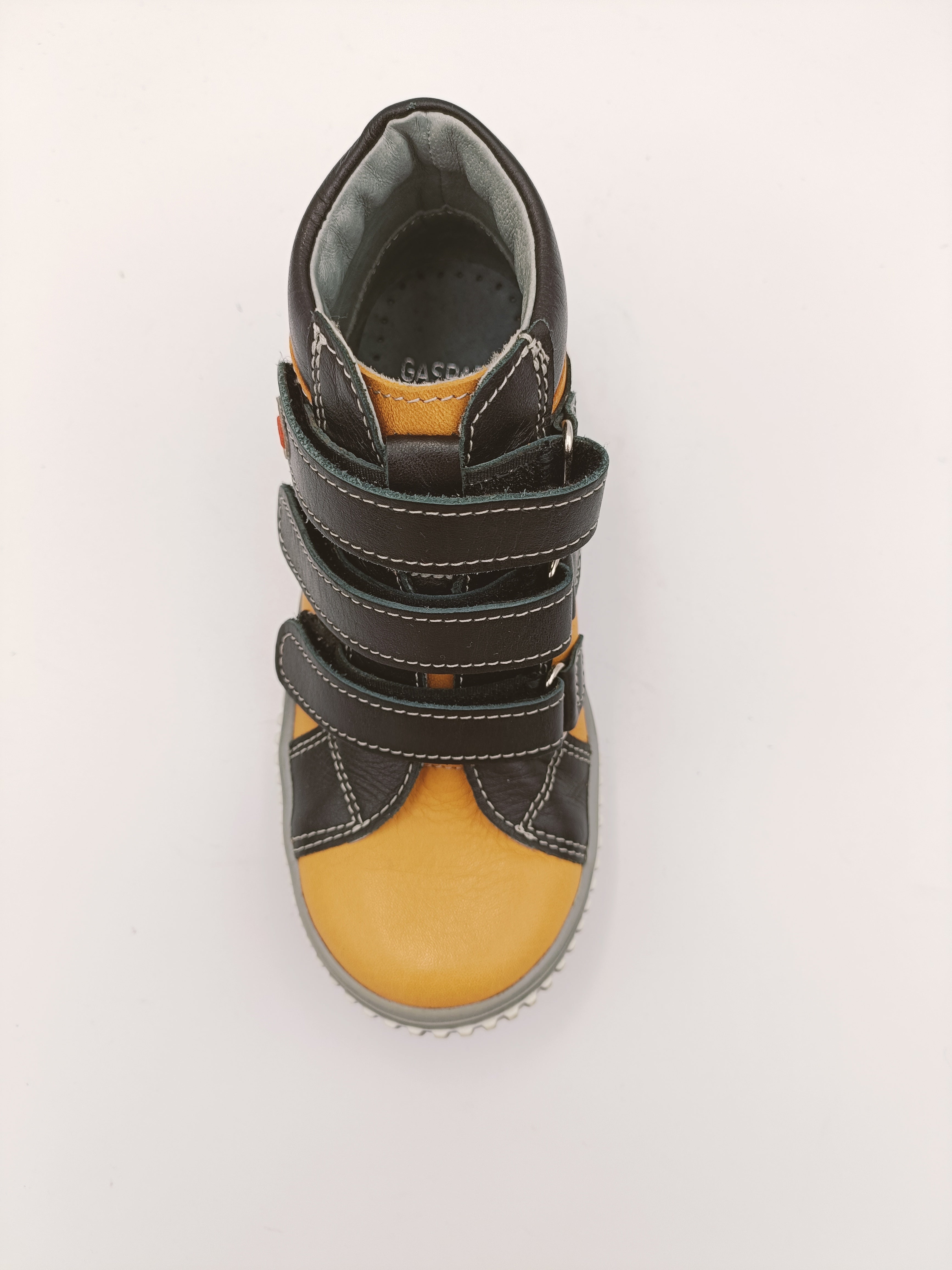 Gaspar boys leather boots with ARCH SUPPORT /Yellow, black 102/06