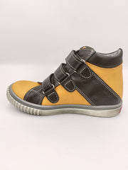 Gaspar boys leather boots with ARCH SUPPORT /Yellow, black 102/06