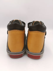Gaspar boys leather boots with ARCH SUPPORT /Yellow, black 102/06