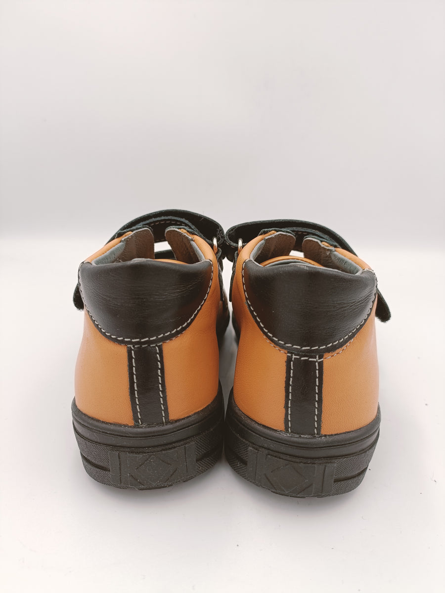 Gaspar boys leather shoes with ARCH SUPPORT /Yellow, black 107/06