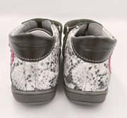 Gaspar leather girls boots, mosaic/grey/silver /HEART DETAILS