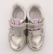 D.D.step Girls leather shoes in Golden colour /S078-343BM /HEART DETAILS