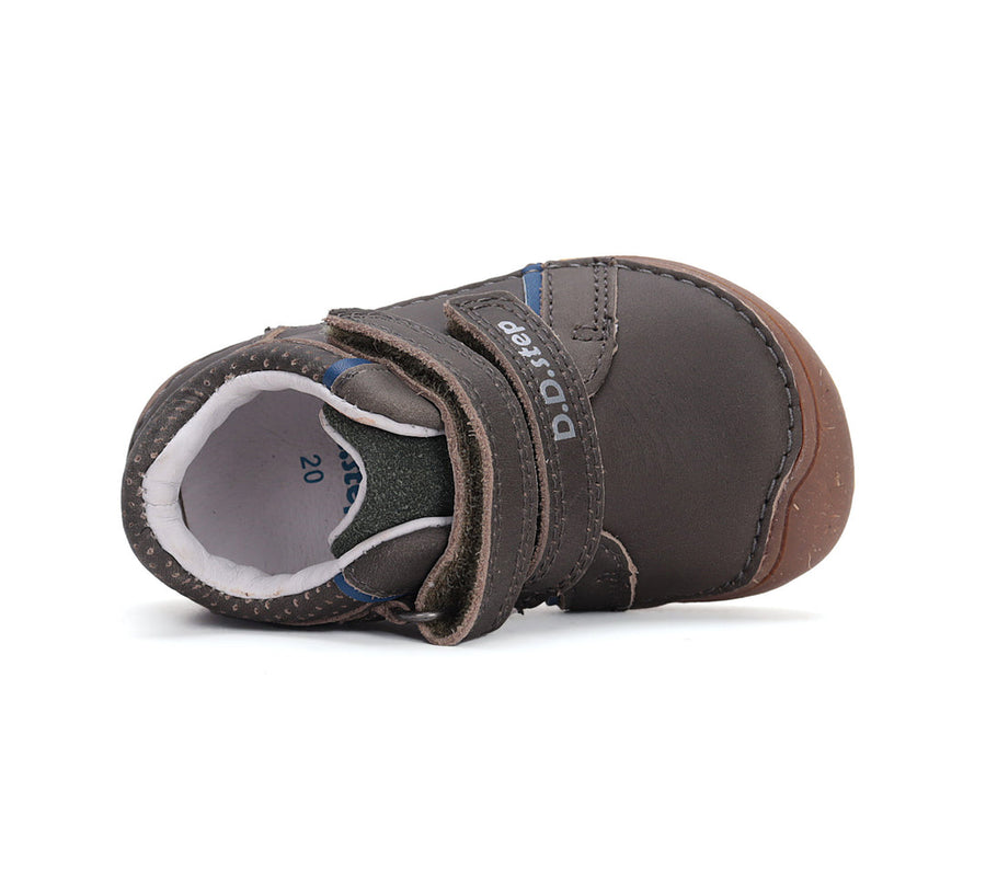 D.D.step boys barefoot leather shoes / water-repellence/ S073-42466AM Dark Grey
