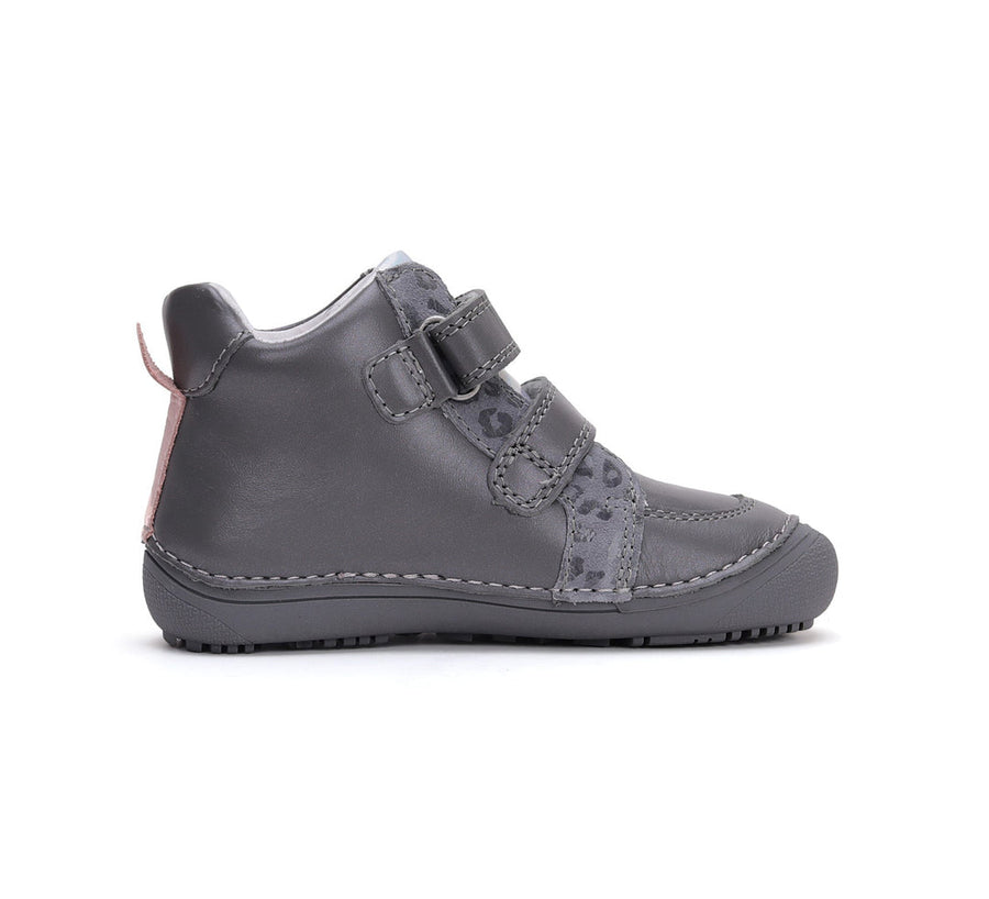 D.D.step girls leather/ barefoot boots /water repellence/ Dark Grey A063-42804A