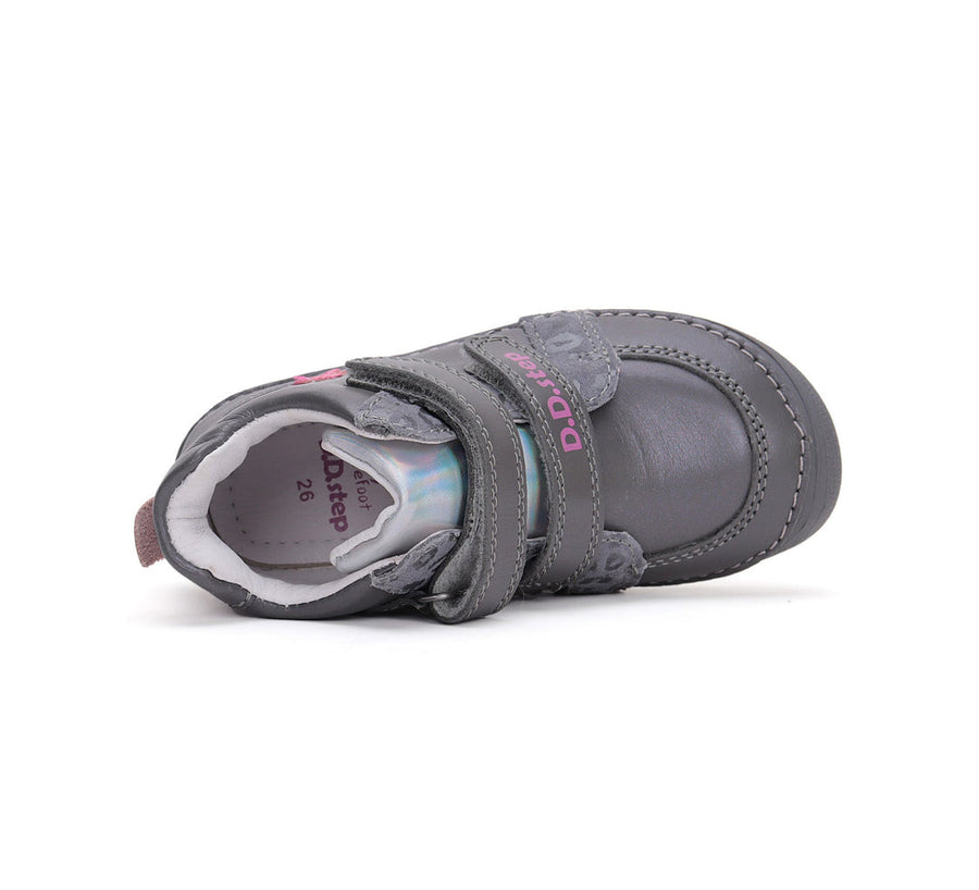 D.D.step girls leather/ barefoot boots /water repellence/ Dark Grey A063-42804A