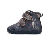 D.D.step girls leather/ barefoot /warm lining/ water-repellence boots/ Royal Blue W070-42522