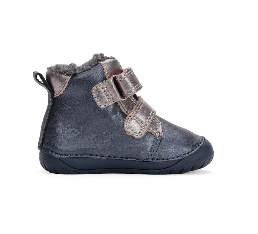 D.D.step girls leather/ barefoot /warm lining/ water-repellence boots/ Royal Blue W070-42522