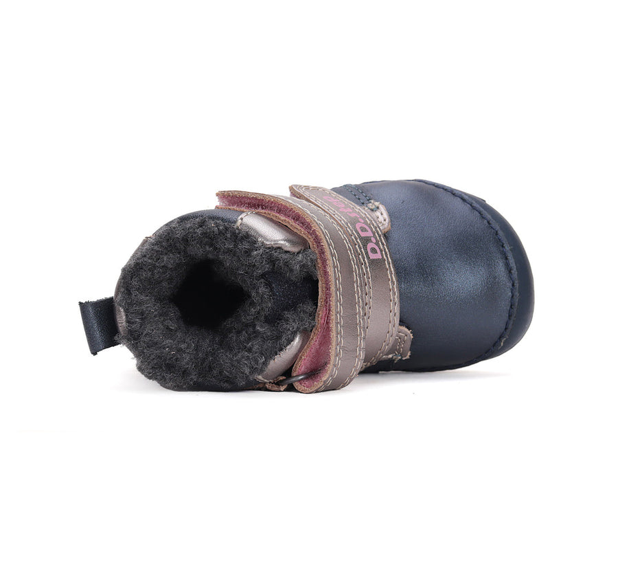 D.D.step girls leather/ barefoot /warm lining/ water-repellence boots/ Royal Blue W070-42522