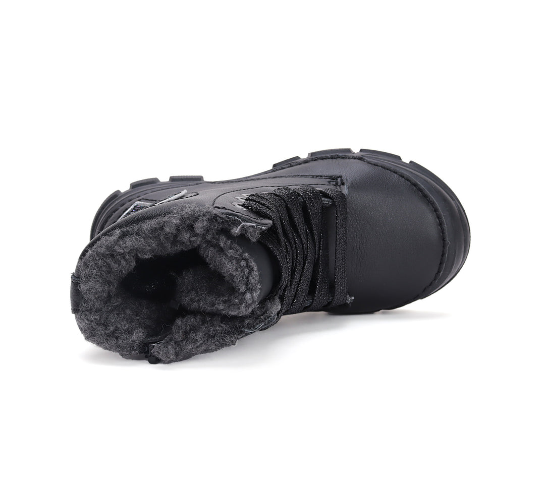 D.D.step girls leather boots /warm lining /Autum Winter/ W056-42453A Black /HEART DETAILS