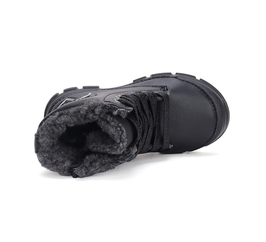 D.D.step girls leather boots /warm lining /Autum Winter/ W056-42453A Black /HEART DETAILS