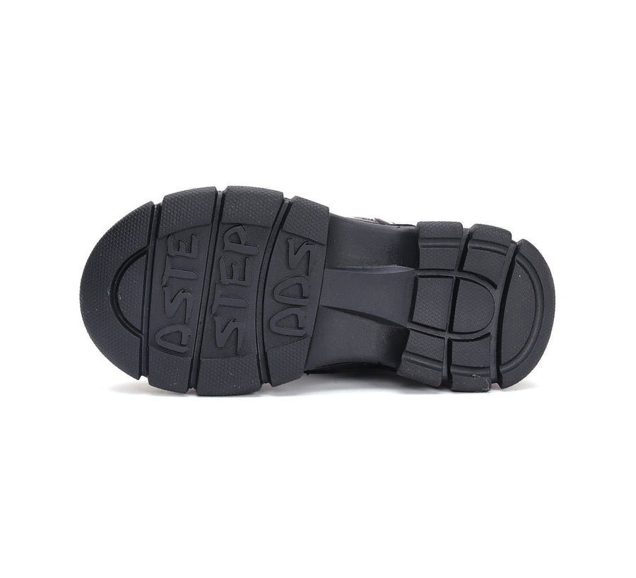 D.D.step girls leather boots /warm lining /Autum Winter/ W056-42453A Black /HEART DETAILS