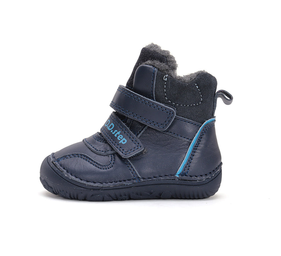 D.D.step boys barefoot A/W boots/water-repellence/warm lining/ leather/W073-42814A Royal Blue