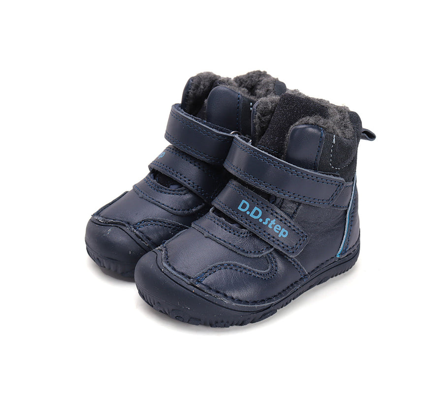 D.D.step boys barefoot A/W boots/water-repellence/warm lining/ leather/W073-42814A Royal Blue