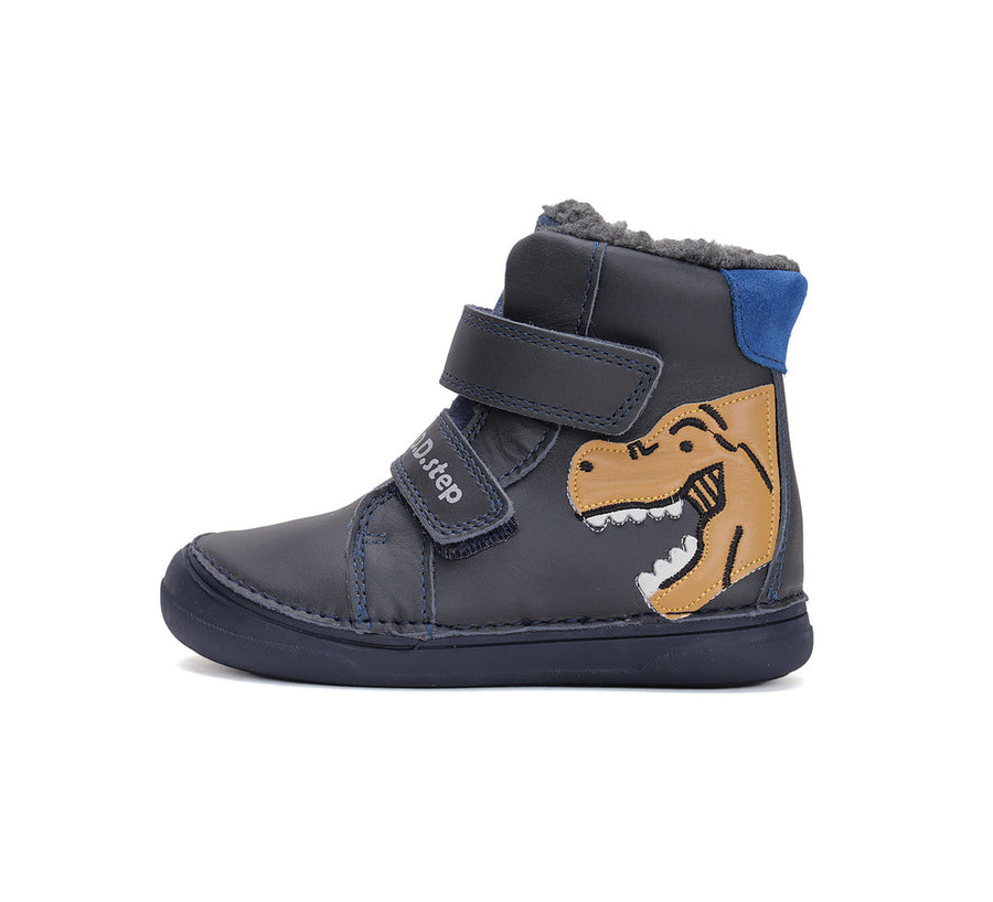 D.D.step boys leather /warm lining boots /Royal Blue W078-42761A