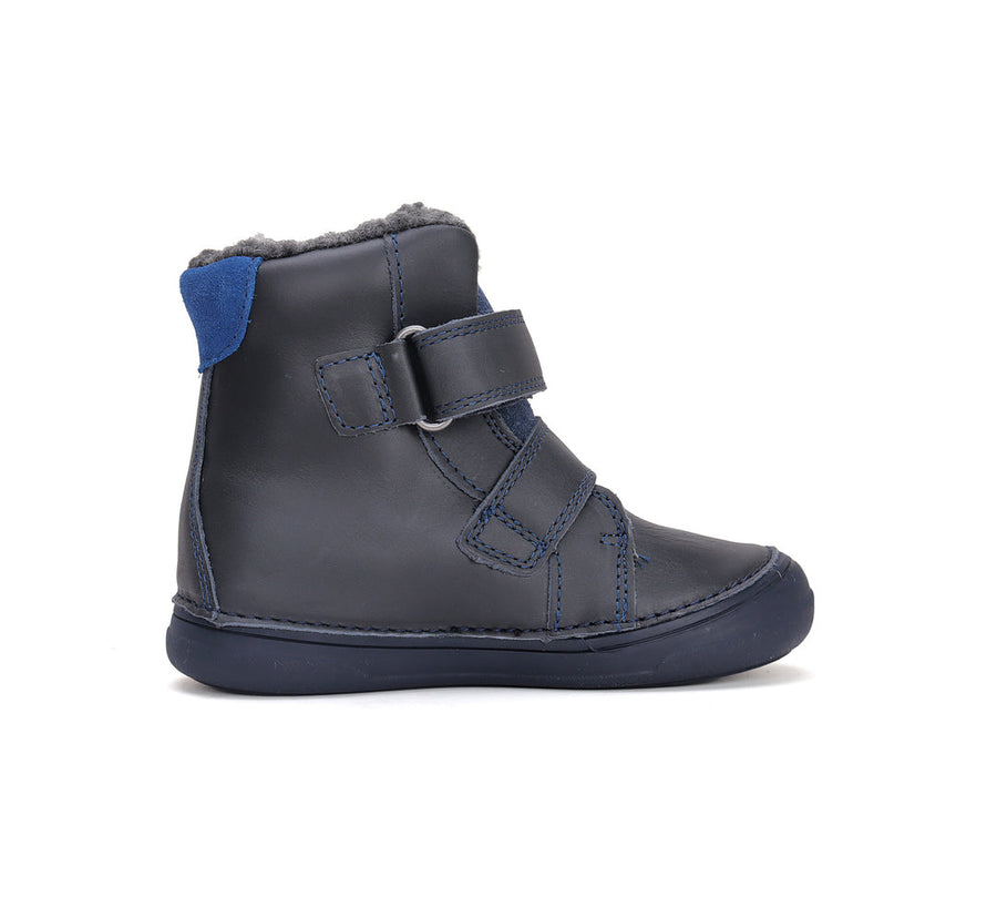 D.D.step boys leather /warm lining boots /Royal Blue W078-42761A