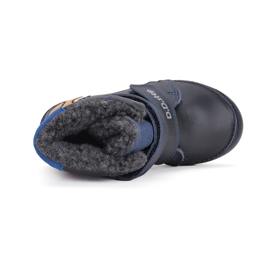 D.D.step boys leather /warm lining boots /Royal Blue W078-42761A