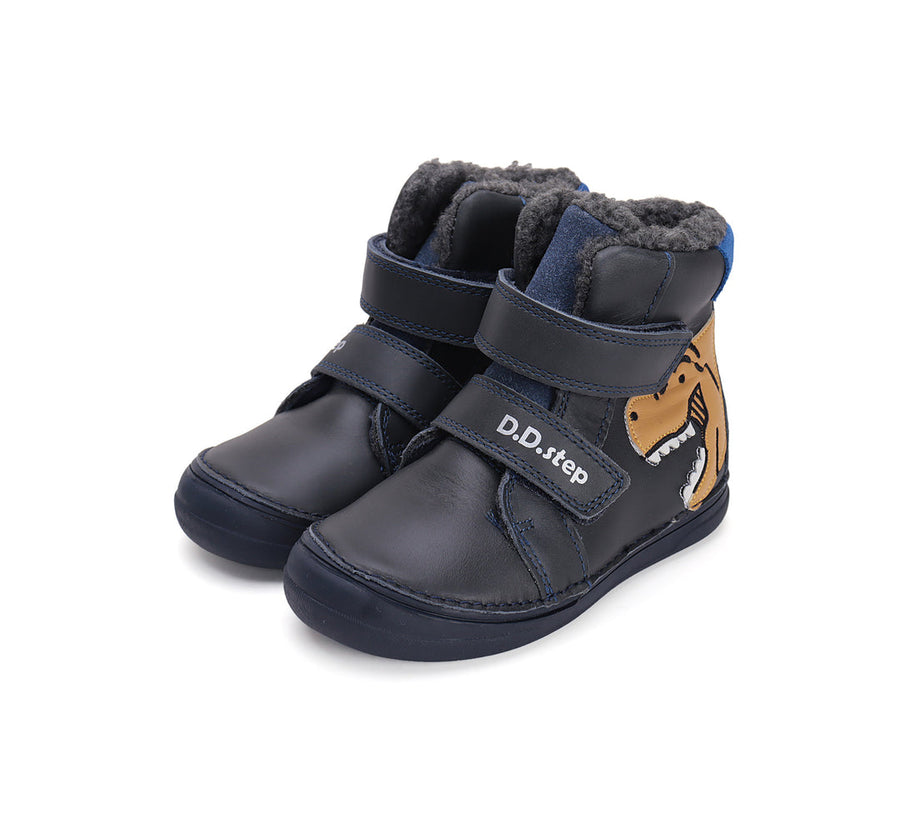 D.D.step boys leather /warm lining boots /Royal Blue W078-42761A