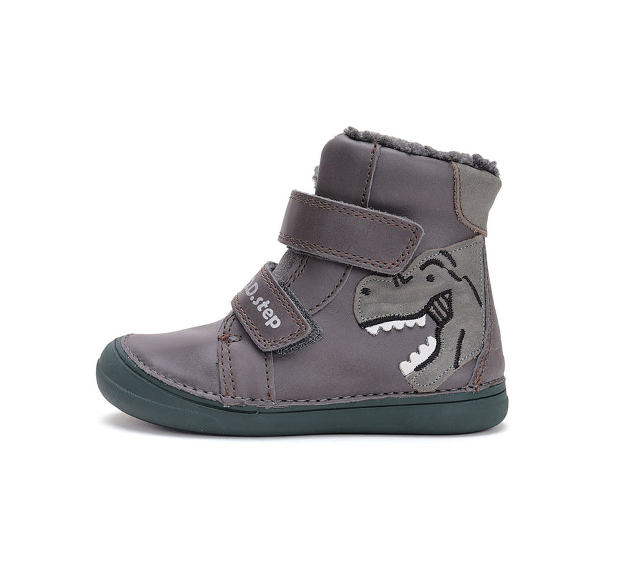 D.D.step boys leather/ warm lining boots/ water-repellence / W078-42761 Grey